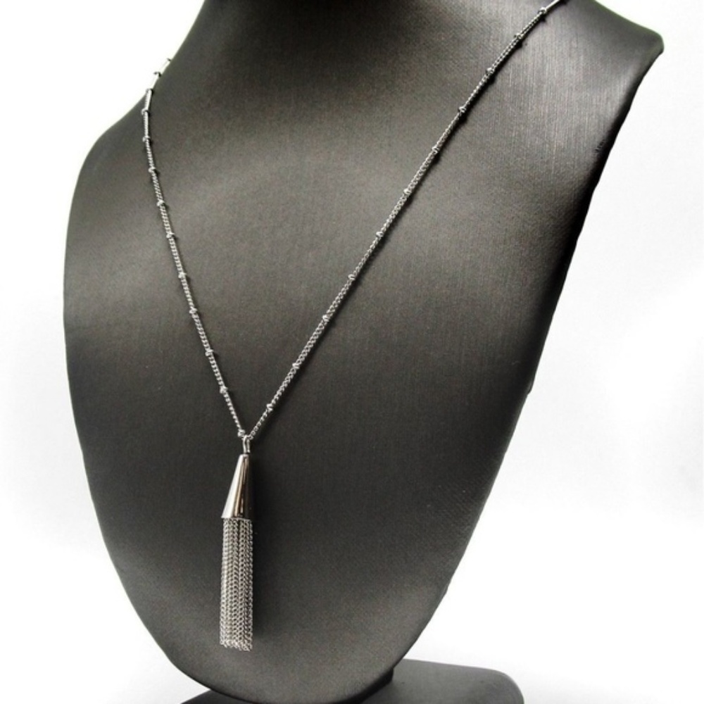 Eddie Borgo Silver Tassel Pendant Necklace